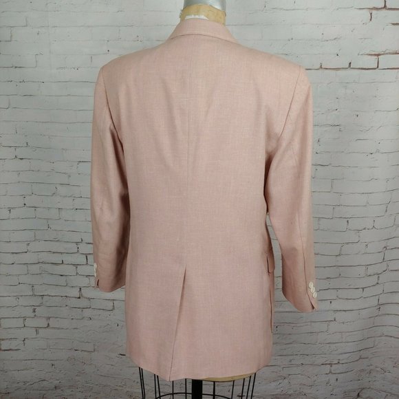 Vintage Glenshire Fine Tailored Clothing Blazer Mens 42 Lined Pink Jacket - Picture 6 of 12